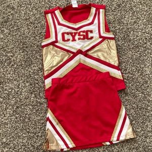 CYSC Cheer uniform Top size Medium, Bottom size Small with underwear size small